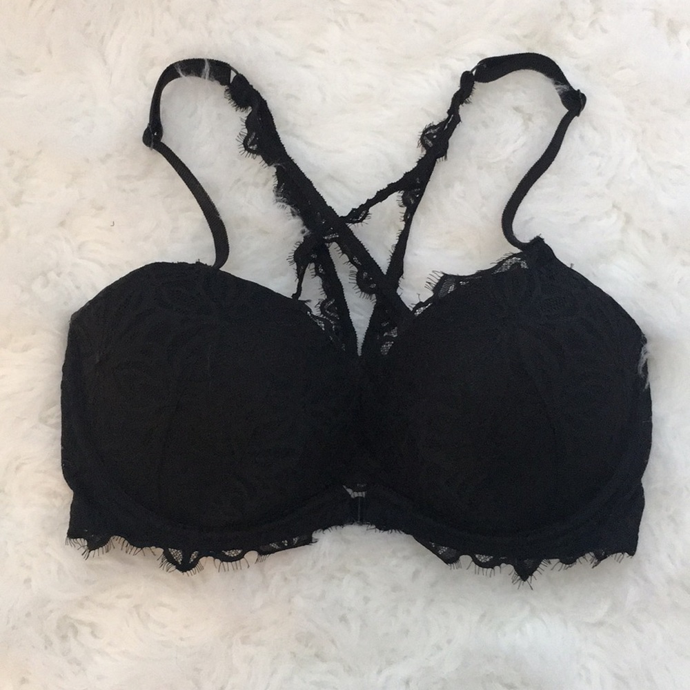 PINK Black Bra